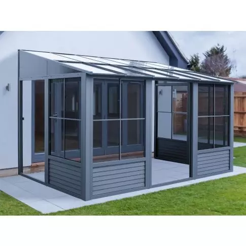 Gazebo Penguin Florence附加阳光房 10英尺 x 12英尺 石板色
