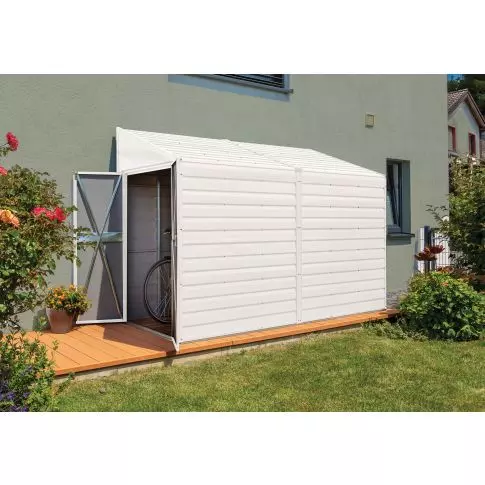 Arrow Yardsaver® 4 x 10 ft Steel Storage Shed Pent Roof Eggshell