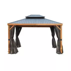Gazebo Penguin Yosemite Gazebo Aluminum frame wood finish 10 x 12