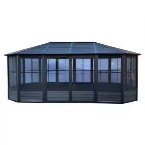 Gazebo Penguin Florence Solarium 12 X 18 Metal Roof in black