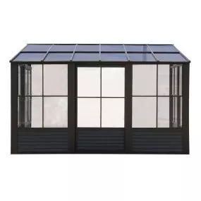 Gazebo Penguin Florence - Wall Mounted Solarium 10x12 Polycarbonate Roof in black