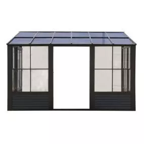 Gazebo Penguin Florence - Wall Mounted Solarium 8x16 Polycarbonate Roof in black
