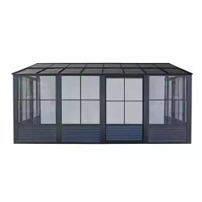 Gazebo Penguin Florence - Wall Mounted Solarium 10x16 Polycarbonate Roof in black