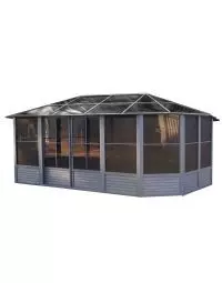 Gazebo Penguin Florence Solarium 12 Ft. x 18 Ft. in Slate