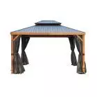 Gazebo Penguin Yosemite Gazebo Aluminum frame wood finish 10 x 12