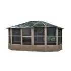 Gazebo Penguin Florence Solarium avec toit en polycarbonate 12 x 15 pi couleur sable