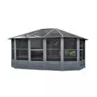 Gazebo Penguin Florence Solarium avec toit en polycarbonate 12 x 15 pi couleur ardoise