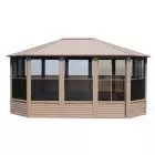 Gazebo Penguin Florence Solarium avec toit en métal 12 x 15 pi couleur sable