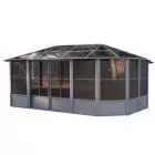 Gazebo Penguin Florence Solarium avec toit en polycarbonate 12 x 18 pi couleur ardoise