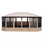 Gazebo Penguin Florence Solarium avec Toit en Métal 12 pi x 18 pi couleur Sable