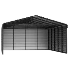 Steel Carport With 3 Wall Kits, 20X24X09, Charcoal