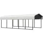 Steel Carport 10 ft. x 24 ft. x 7 ft. Galvanized Black/Eggshell