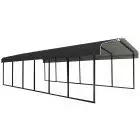 Steel Carport 12 ft. x 29 ft. x 7 ft. Galvanized Black/Charcoal