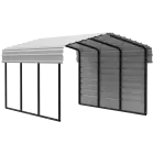 Arrow Galvanized Steel Carport 10 x 15 x 7 ft., 1-Sided Enclosure, Eggshell