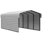 Arrow镀锌钢车棚 10 x 20 x 7英尺,双侧围挡,蛋壳色