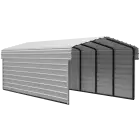 Arrow Galvanized Steel Carport 10 x 24 x 7 ft., 2-Sided Enclosure, Eggshell