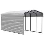 Arrow Carports Abri d'auto en acier galvanisé, avec enceinte 1 côté, Kit abri d'auto métallique, 10' x 24' x 9', coquille d'œuf