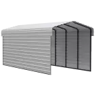 Abri d'auto Arrow en acier galvanisé 10 x 24 x 9 pi, fermé sur 2 côtés, coquille d'œuf