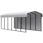 Abri d'auto Arrow en acier galvanisé 10 x 29 x 9 pi, fermé sur 1 côté, coquille d'œuf