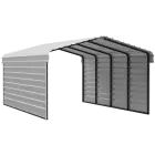 Arrow Galvanized Steel Carport 12 x 20 x 7 ft., 2-Sided Enclosure, Eggshell