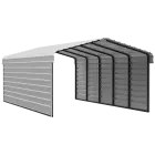 Abri d'auto Arrow en acier galvanisé 12 x 24 x 7 pi, fermé sur 2 côtés, coquille d'œuf