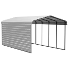Abri d'auto Arrow en acier galvanisé 12 x 24 x 9 pi, fermé sur 1 côté, coquille d'œuf