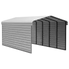 Arrow Carports Abri d'auto en acier galvanisé, avec enceinte 2 côtés, Kit abri d'auto métallique, 12' x 24' x 9', coquille d'œuf