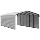 Arrow Galvanized Steel Carport 12 x 29 x 7 ft., 2-Sided Enclosure, Eggshell
