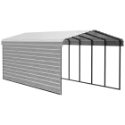 Arrow Galvanized Steel Carport 12 x 29 x 9 ft., 1-Sided Enclosure, Eggshell