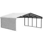 Abri d'auto Arrow en acier galvanisé 20 x 20 x 9 pi, fermé sur 1 côté, coquille d'œuf