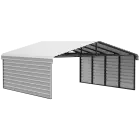 Arrow Galvanized Steel Carport 20 x 20 x 9 ft., 2-Sided Enclosure, Eggshell