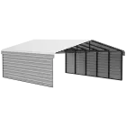 Abri d'auto Arrow en acier galvanisé 20 x 24 x 9 pi, fermé sur 2 côtés, coquille d'œuf