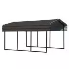 Steel Carport 10 ft. x 15 ft. x 7 ft. Galvanized Black/Charcoal