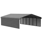 Arrow Galvanized Steel Carport 10 x 15 x 9 ft., 1-Sided Enclosure, Eggshell