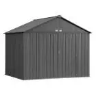 EZEE Shed Steel Storage 10 x 8 ft. Galvanized Extra High Gable Charcoal