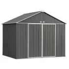 EZEE Shed Steel Storage 10 x 8 ft. Galvanized Extra High Gable Charcoal with Cream Trim