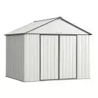 EZEE Shed Steel Storage 10 x 8 ft. Galvanized Extra High Gable Cream with Charcoal Trim