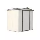 EZEE Shed Steel Storage 6 x 5 ft. Galvanized Low Gable Cream with Charcoal Trim