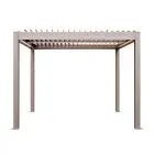 Gazebo Penguin Vikos 10 x 10英尺铝制独立凉棚 带窗帘轨道 灰米色