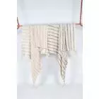 Jeté à rayures Natural 50"x60" - crème - Corriveau