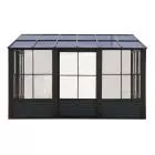 Gazebo Penguin Florence - Wall Mounted Solarium 10x12 Polycarbonate Roof in black