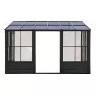 Gazebo Penguin Florence - Wall Mounted Solarium 8x16 Polycarbonate Roof in black