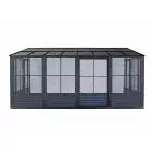 Gazebo Penguin Florence - Wall Mounted Solarium 10x16 Polycarbonate Roof in black