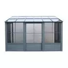 Gazebo Penguin Florence Mural avec Toit en Polycarbonate 8 pi x 16 pi couleur Gris