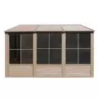 Gazebo Penguin Florence金属屋顶附加阳光房 8英尺 x 12英尺 沙色