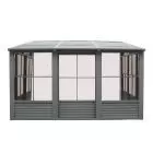 Gazebo Penguin Florence Mural avec Toit en Métal 10 pi x 16 pi couleur Gris