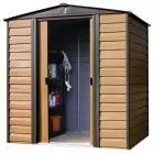 Woodridge Steel Storage Shed 6 x 5 ft. Coffee/Woodgrain