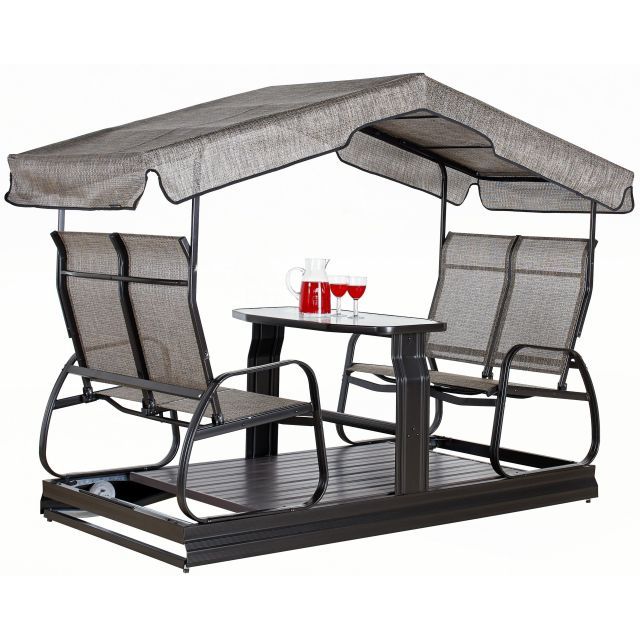 Sojag Eco 4-Seater Garden Swing - Dark Brown — isolated product on white background
