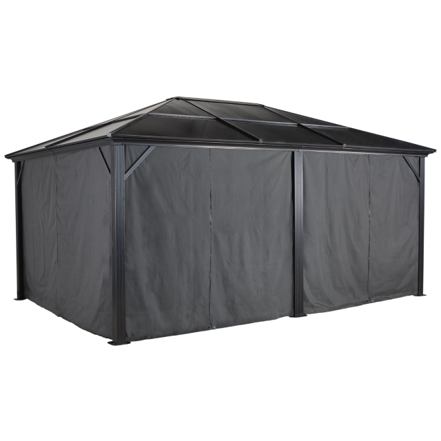 Sojag Grey Curtains for Meridien Gazebo, 12 ft. x 16 ft., Spun