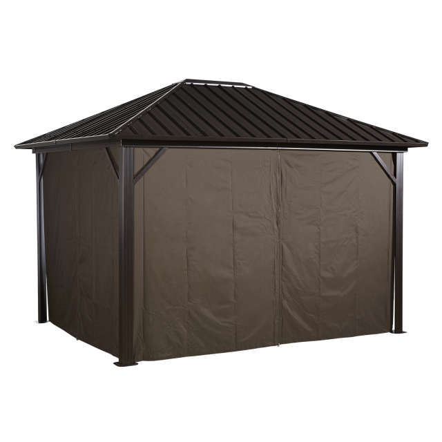 Sojag Brown Curtains for Genova Gazebo, 12 ft. x 12 ft., Poly